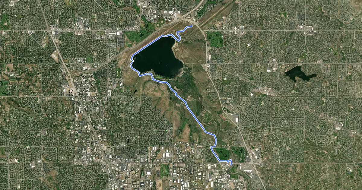 Маршрут Denver Orbital Trail - Segment 13 на спутниковом снимке