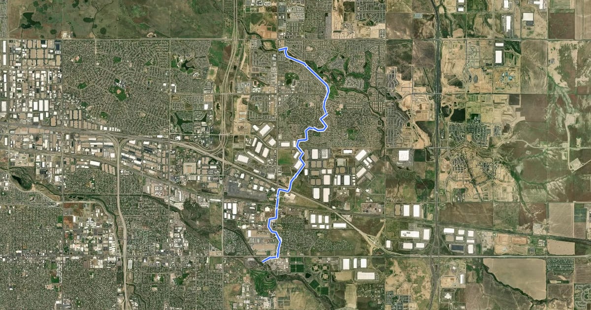 Маршрут Denver Orbital Trail - Segment 17 на спутниковом снимке
