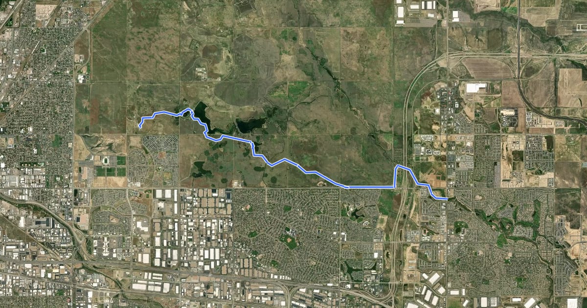 Маршрут Denver Orbital Trail - Segment 18 на спутниковом снимке