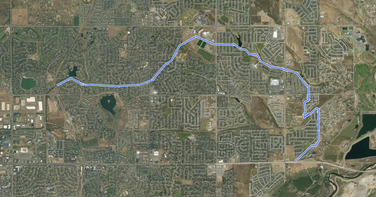 Маршрут Denver Orbital Trail - Segment 22 на спутниковом снимке