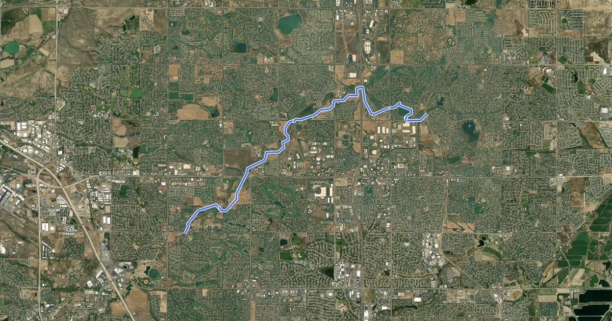 Маршрут Denver Orbital Trail - Segment 23 на спутниковом снимке