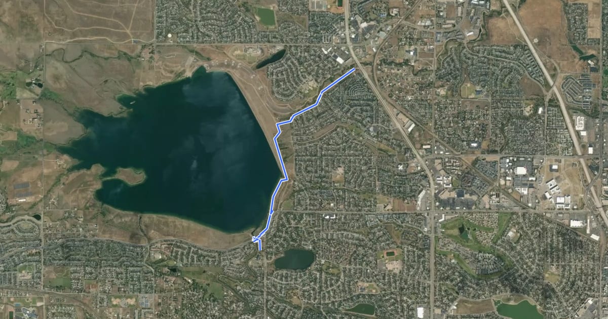 Маршрут Denver Orbital Trail - Segment 25 на спутниковом снимке
