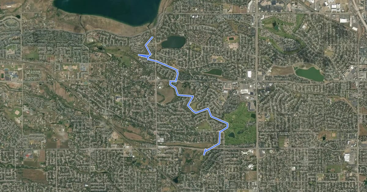 Маршрут Denver Orbital Trail - Segment 26 на спутниковом снимке