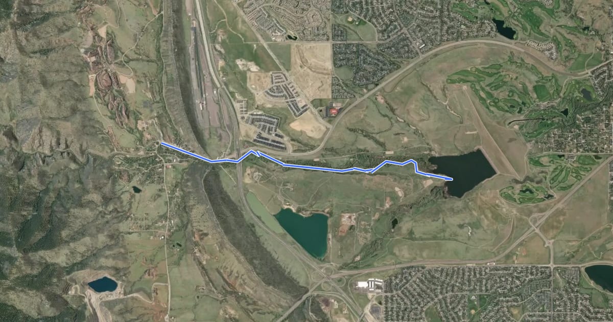Маршрут Denver Orbital Trail - Segment 3 на спутниковом снимке