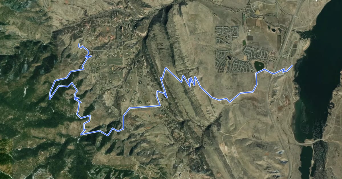 Маршрут Denver Orbital Trail - Segment 6 на спутниковом снимке
