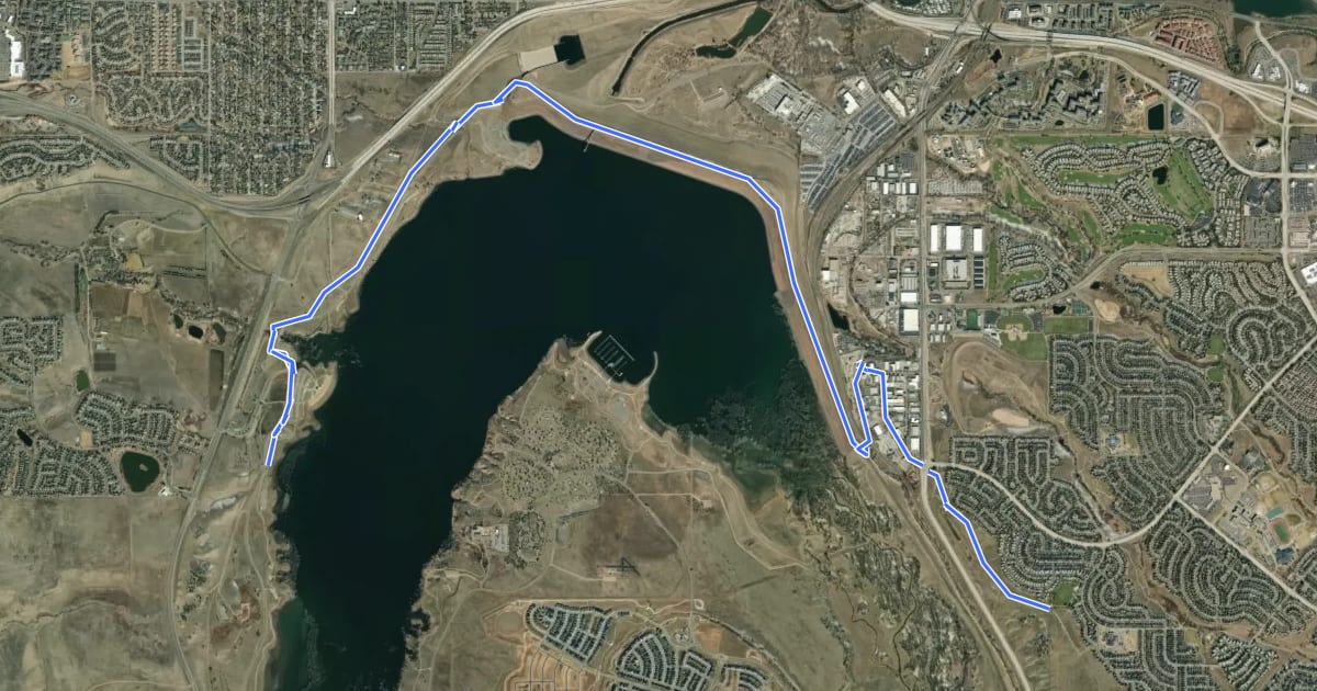Маршрут Denver Orbital Trail - Segment 7 на спутниковом снимке