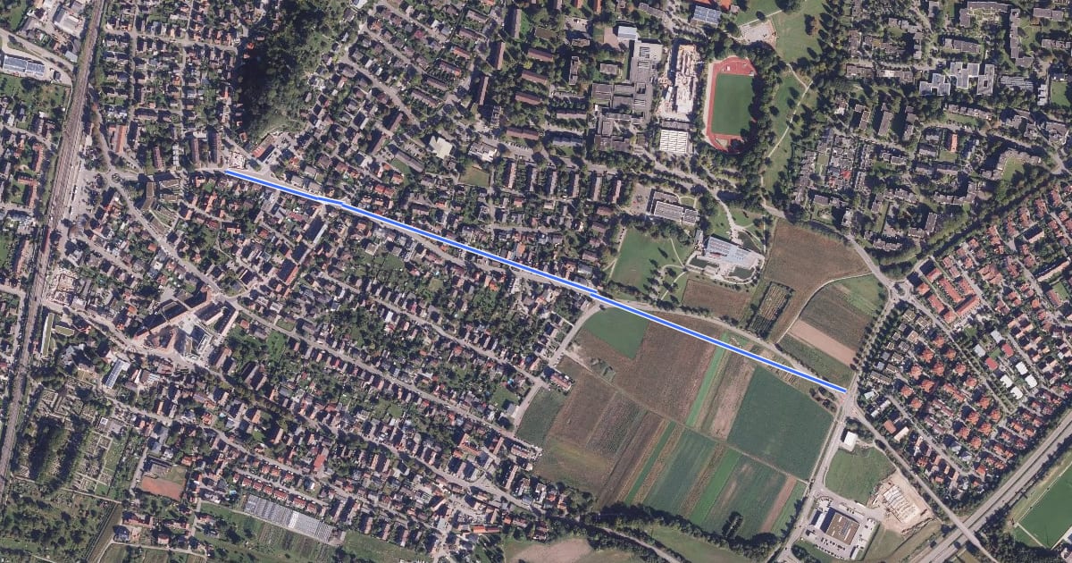 Маршрут Denzlingen Raiffeisenplatz - Denzlingen Neuapostolische Kirche на спутниковом снимке