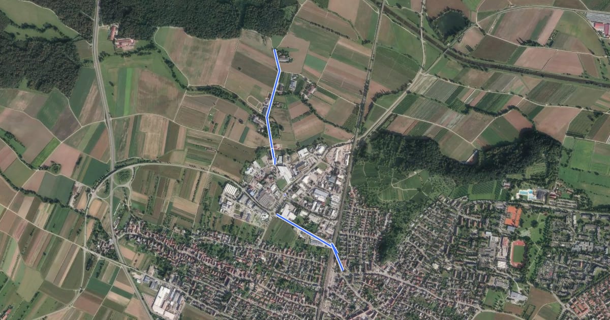 Маршрут Denzlingen Rondell Citta della Pieve - Brühl на спутниковом снимке