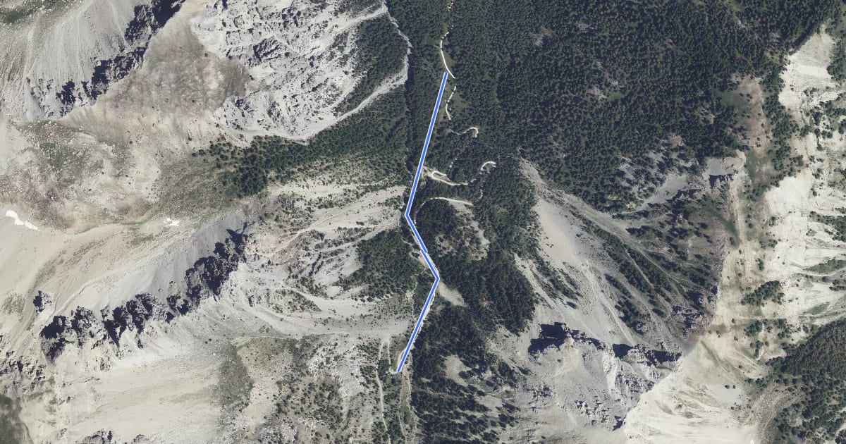 Маршрут Depassé l'Eau - Plan du Vallon на спутниковом снимке