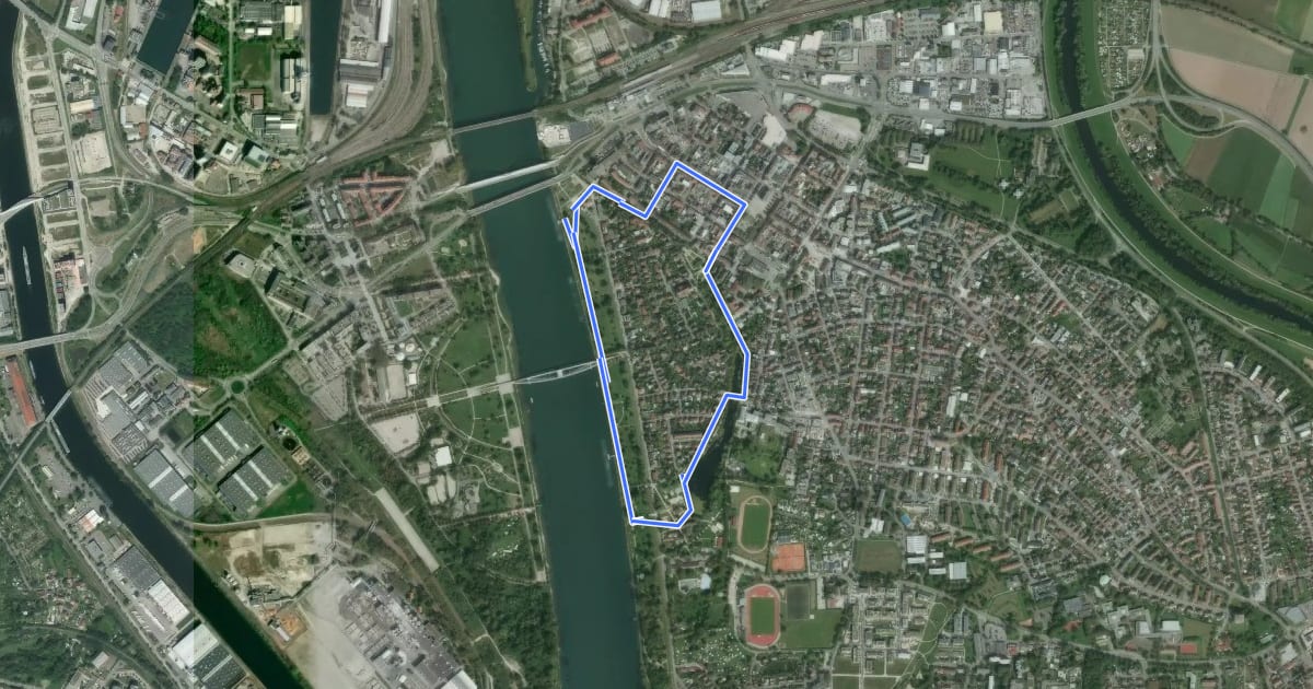Маршрут Der Blaue Weg на спутниковом снимке
