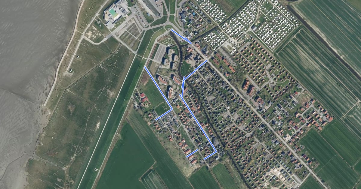 Маршрут Der Dorfweg Wanderweg - Dorum-Neufeld на спутниковом снимке