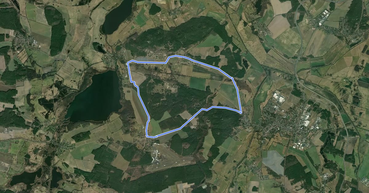 Маршрут Der Kranich Rad-Rundweg на спутниковом снимке
