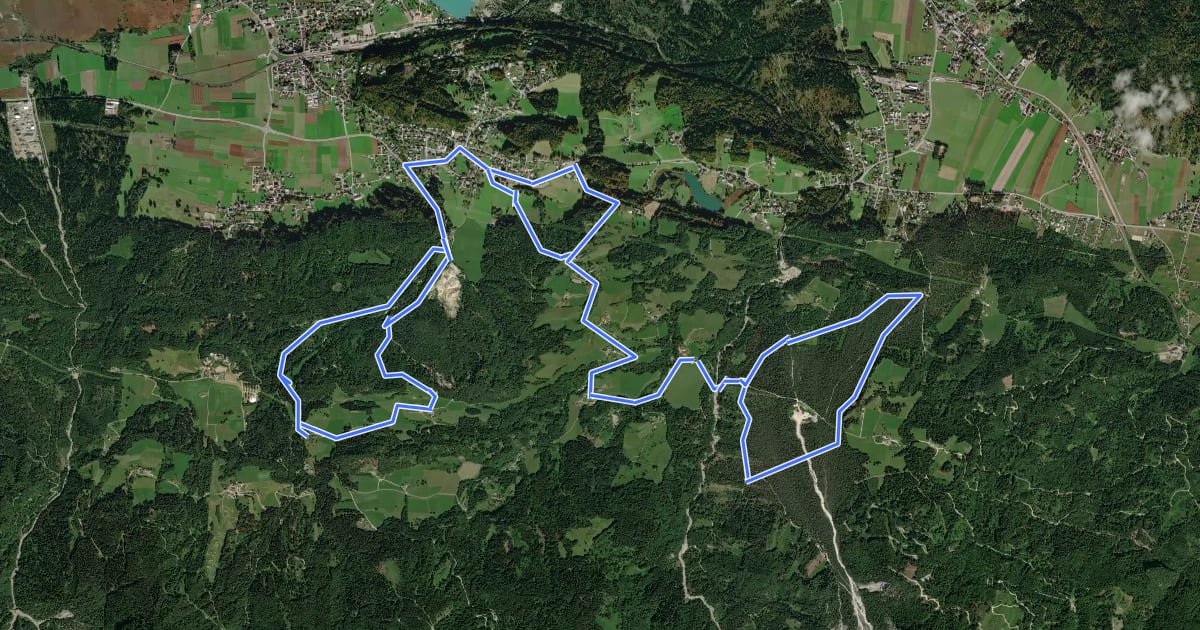 Маршрут Der kurze Trail Dreier vom Faaker See на спутниковом снимке