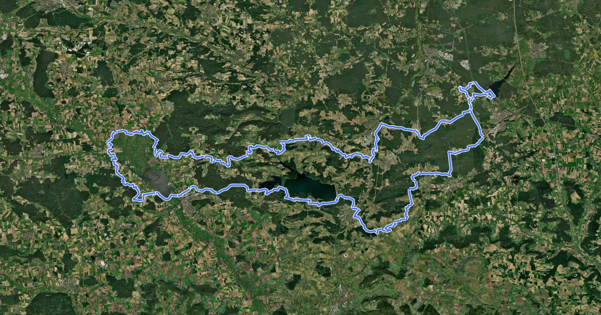Маршрут Der Seenländer на спутниковом снимке