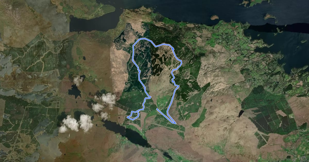 Маршрут Derroura Mountain Bike Trail на спутниковом снимке