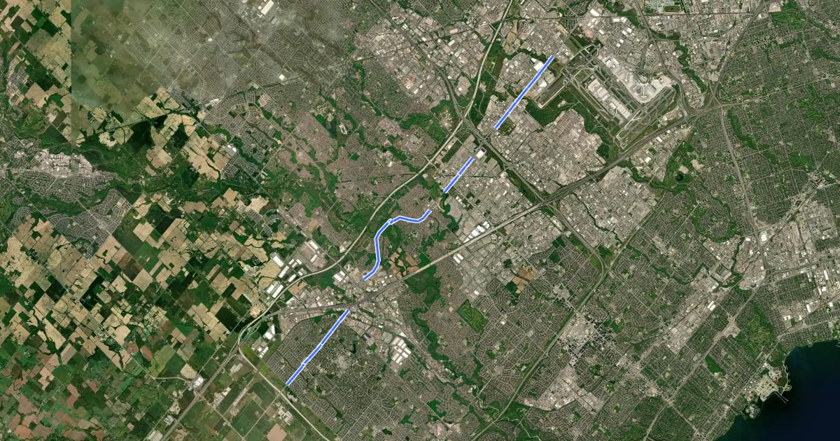 Маршрут Derry Trail на спутниковом снимке