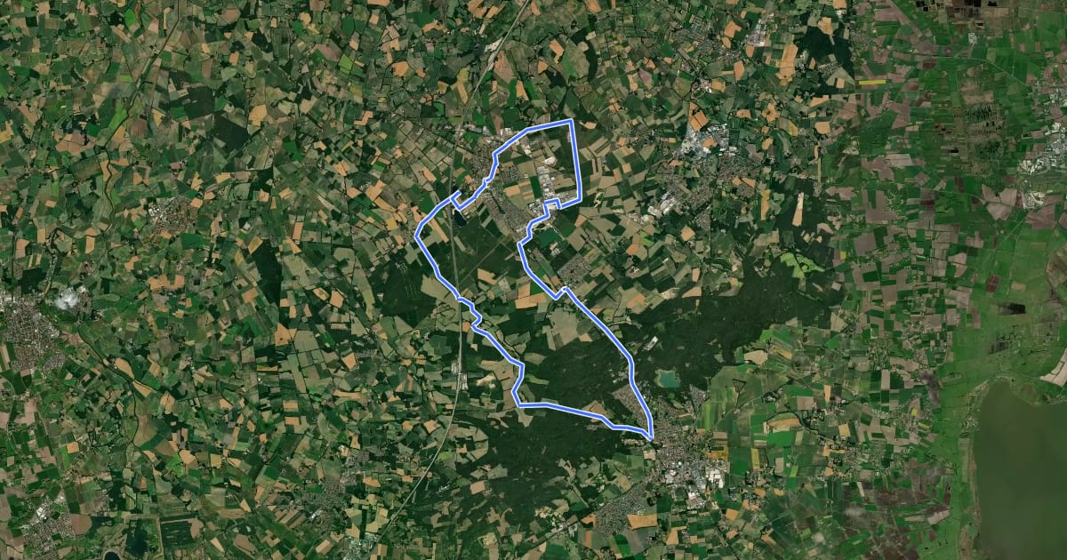 Маршрут Dersa-Route на спутниковом снимке