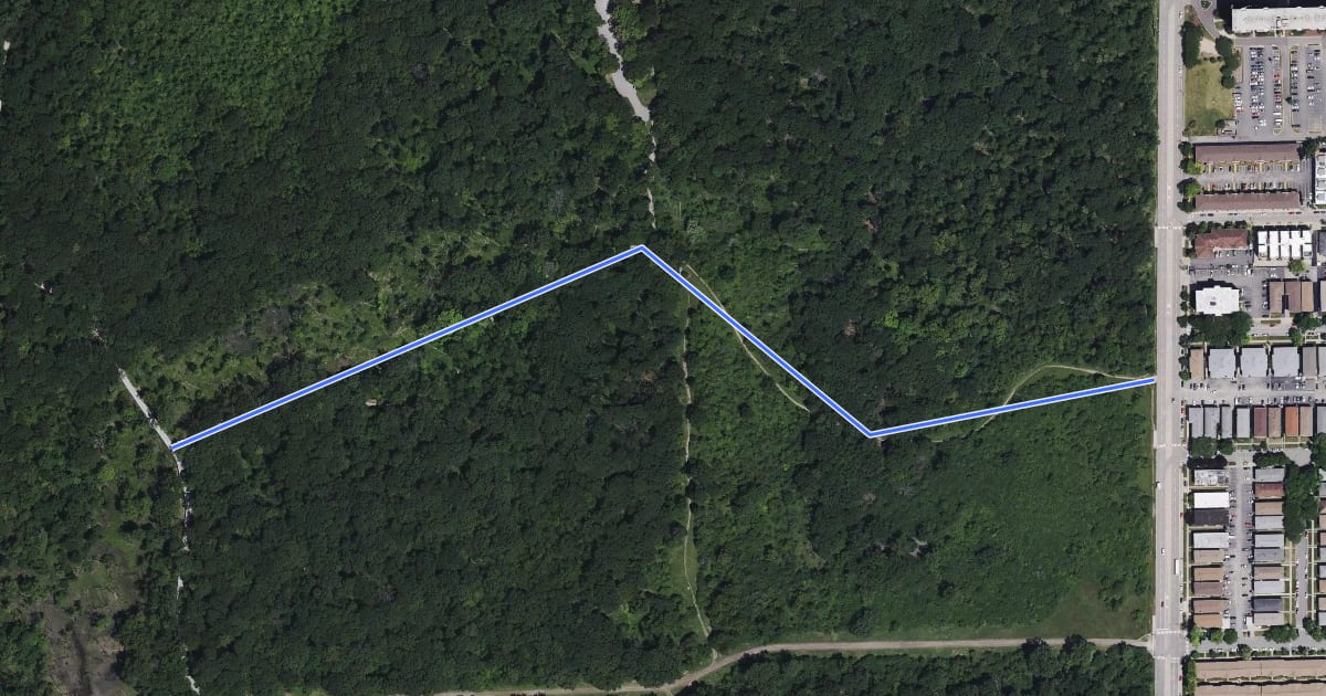 Маршрут Des Plaines River Trail Red Unpaved Spur (South) на спутниковом снимке