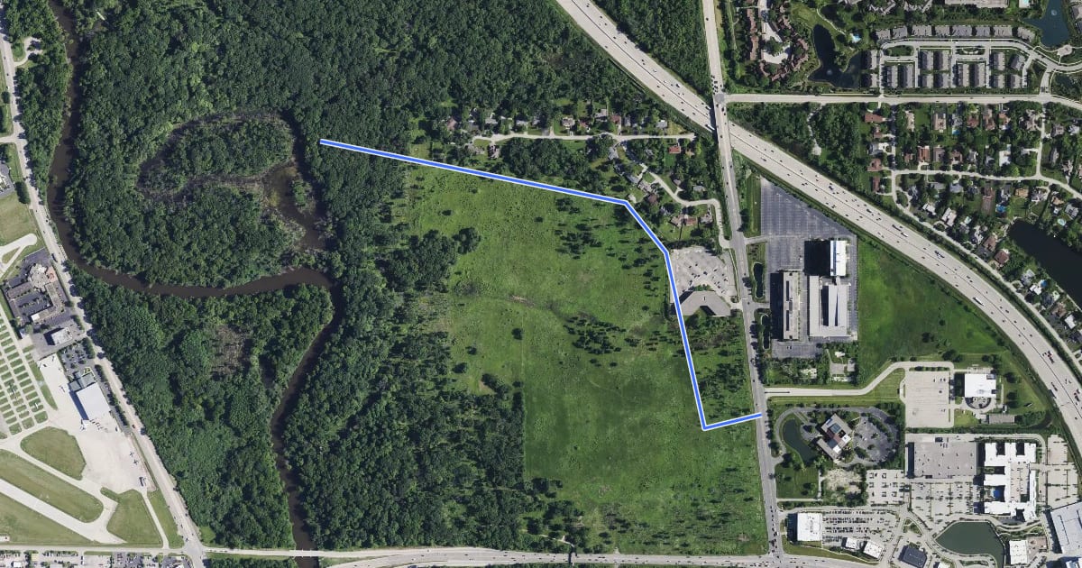 Маршрут Des Plaines River Trail Tan Unpaved Spur (North) на спутниковом снимке