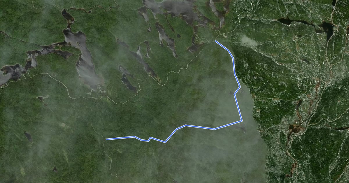 Маршрут Des Plateaux на спутниковом снимке