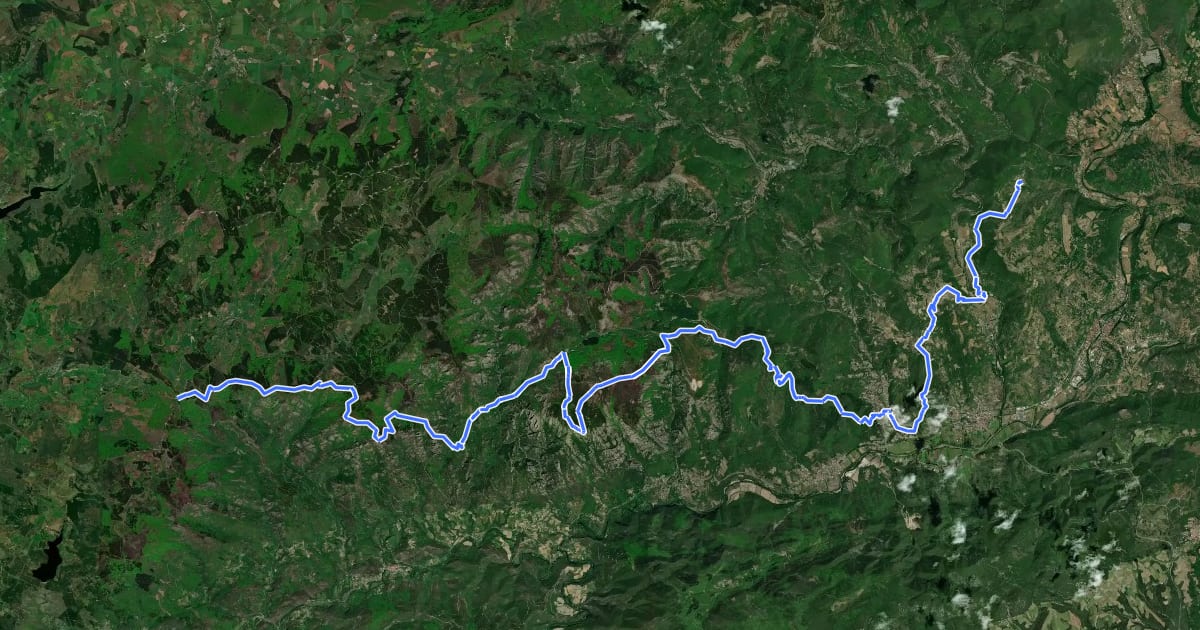 Маршрут Des Vosges aux Pyrénées 06, Boussagues - Col de Fontfroide на спутниковом снимке
