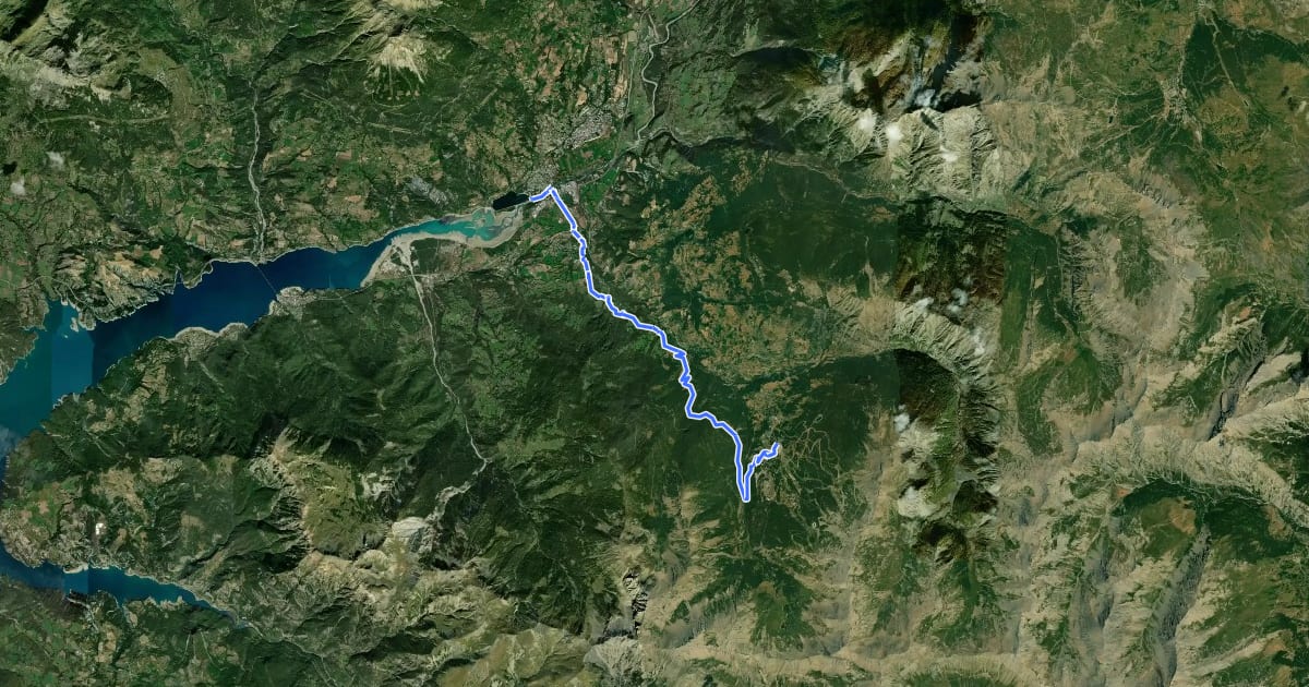 Маршрут Descente des Orres на спутниковом снимке