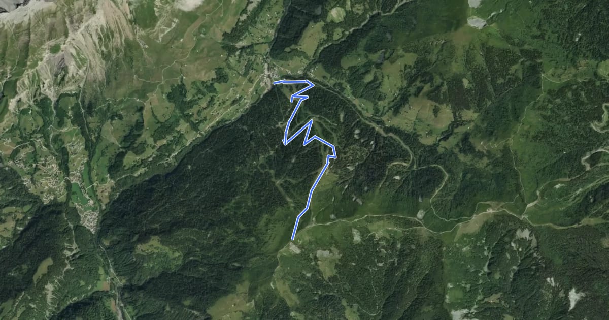 Маршрут Descente du Torraz на спутниковом снимке