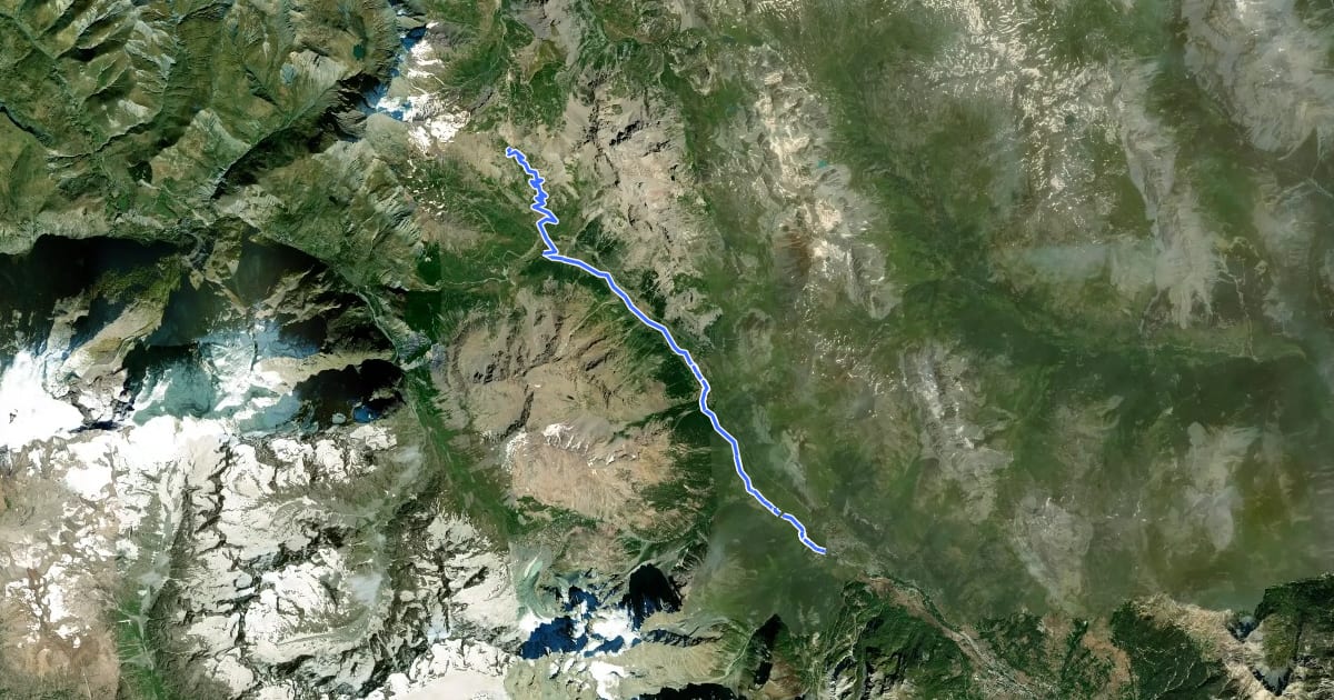 Маршрут Descente Galibier Lautaret на спутниковом снимке