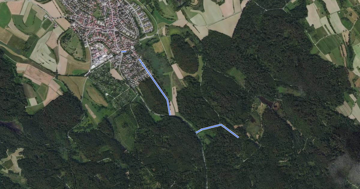 Маршрут Dettingen Pappelweg - Homberg на спутниковом снимке