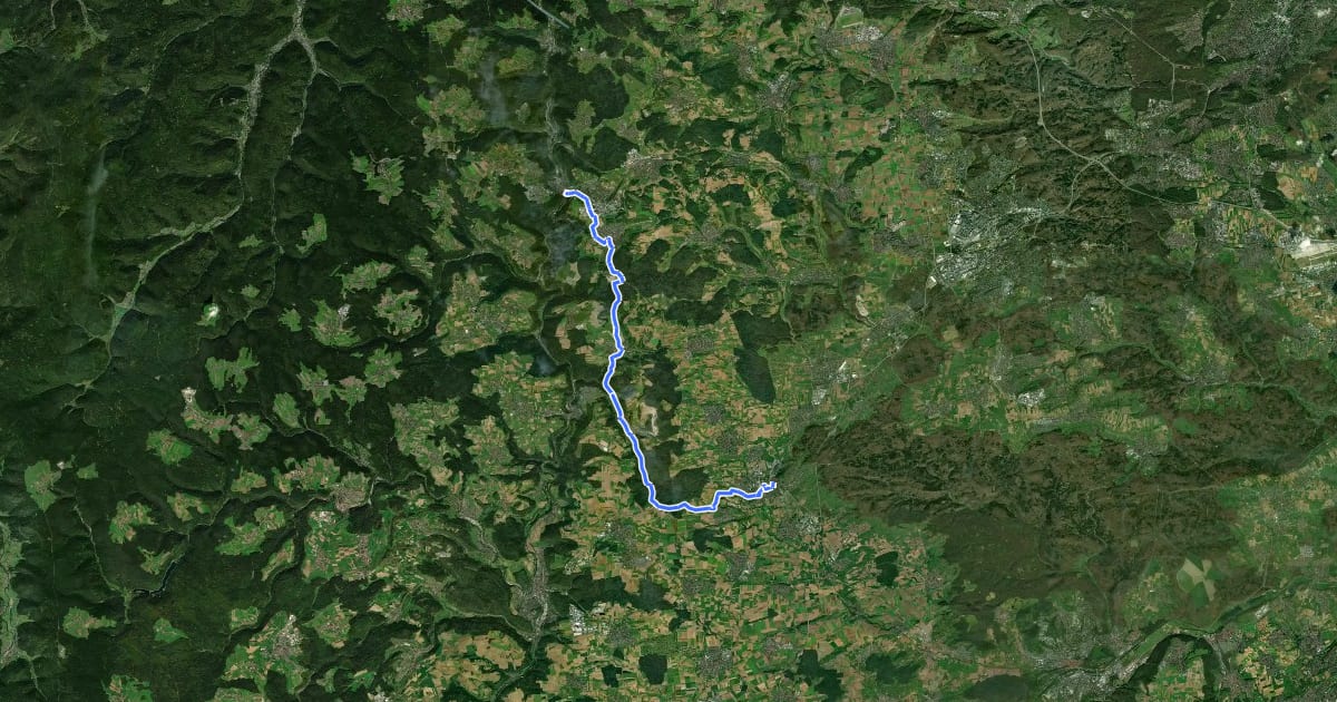 Маршрут Deutsche Fachwerkstraße Abschnitt Herrenberg-Calw на спутниковом снимке