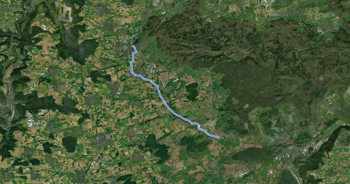 Маршрут Deutsche Fachwerkstraße Abschnitt Herrenberg-Pfäffingen на спутниковом снимке