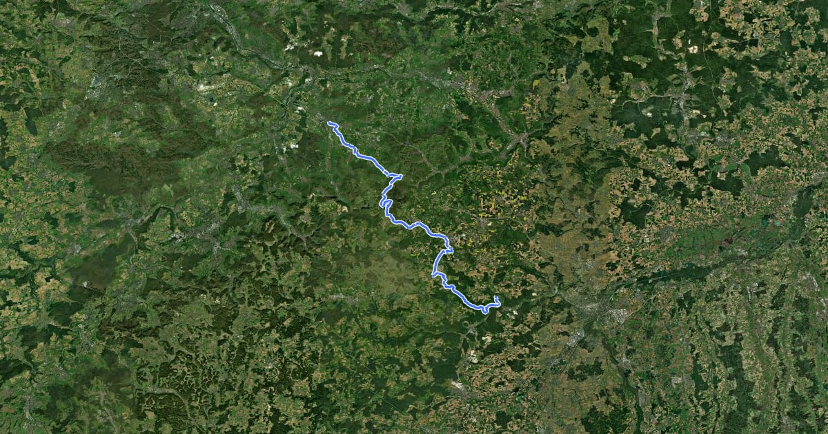Маршрут Deutsche Fachwerkstraße Abschnitt Kirchheim-Blaubeuren на спутниковом снимке