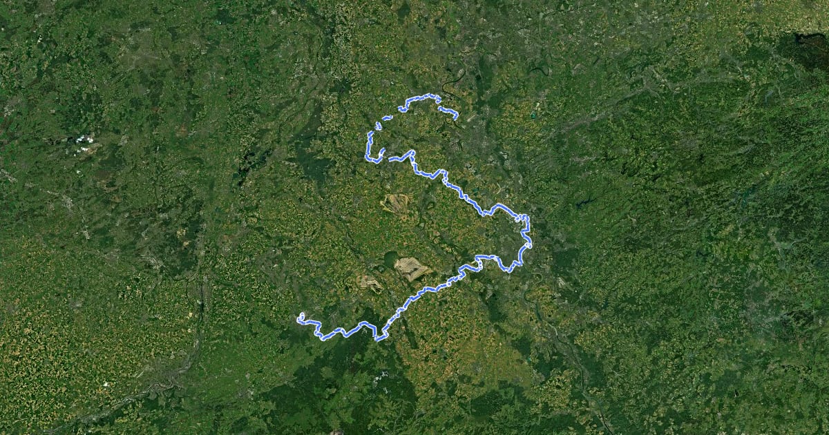 Маршрут Deutsche Fußball Route NRW (West) на спутниковом снимке