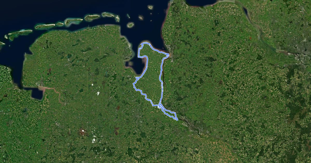 Маршрут Deutsche Sielroute на спутниковом снимке