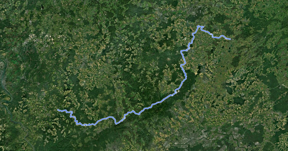 Маршрут Deutscher Limes-Radweg 2. Abschnitt Holzhausen - Hungen на спутниковом снимке