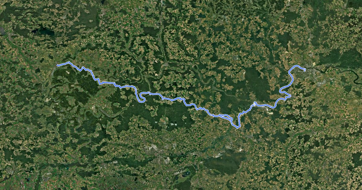 Маршрут Deutscher Limes-Radweg 6. Abschnitt Weißenburg - Regensburg на спутниковом снимке