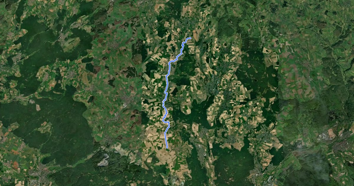 Маршрут Deutscher Reiterpfad Nr. 1 Alternativroute на спутниковом снимке