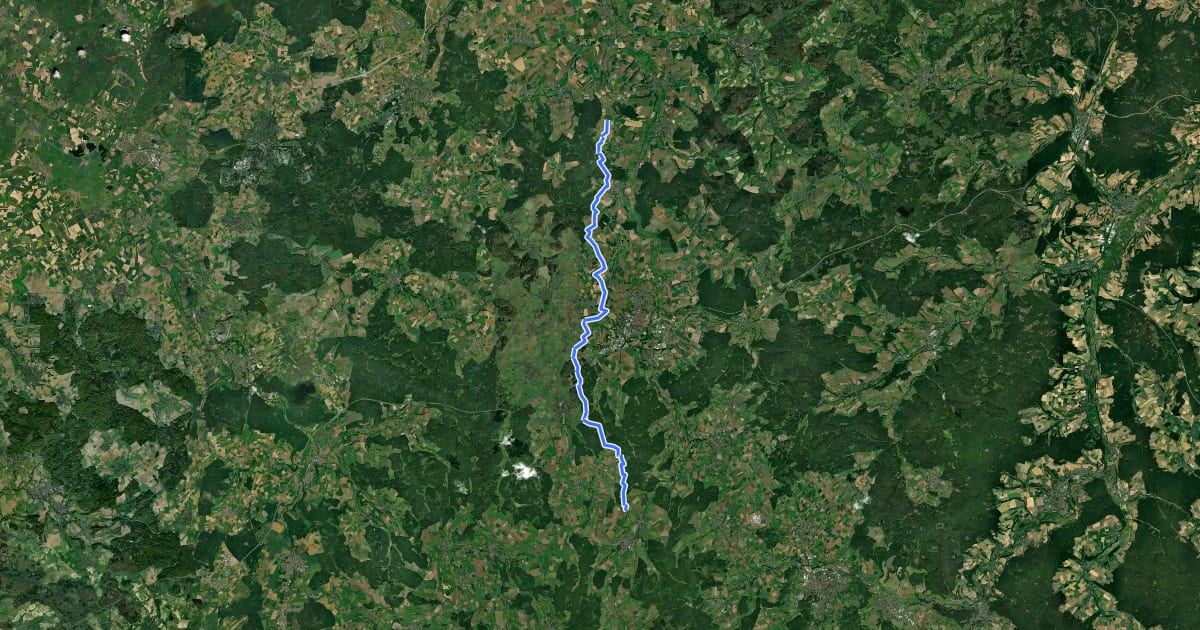 Маршрут Deutscher Reiterpfad Nr. 1 [Hessen - Anschluss Schwalm] на спутниковом снимке