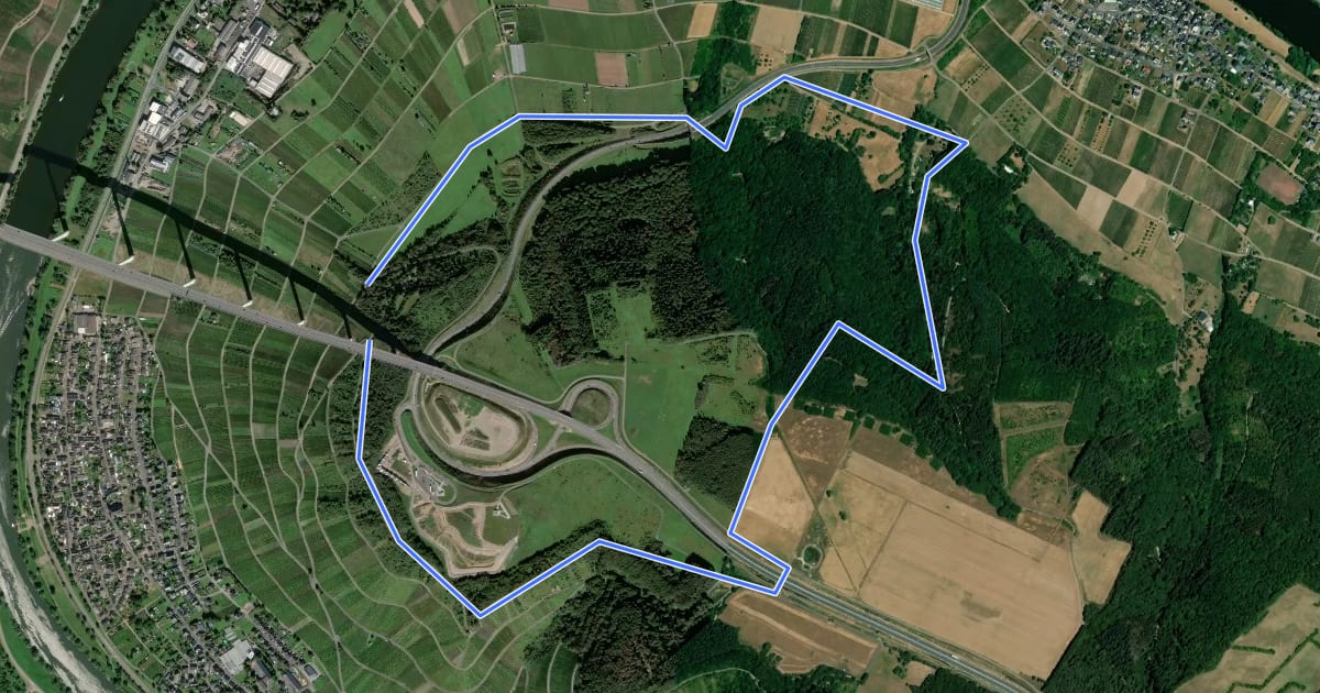 Маршрут Deutschherrenweg на спутниковом снимке