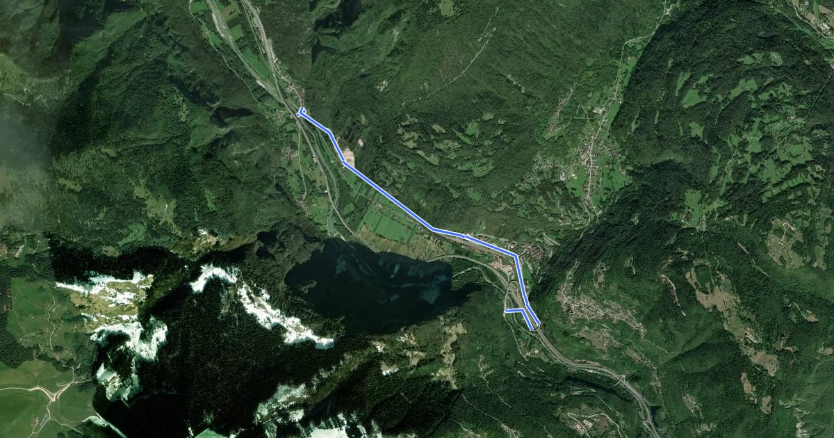 Маршрут deviazione temporanea direzione Trento на спутниковом снимке