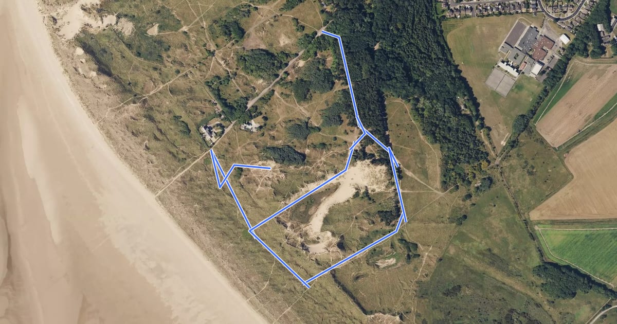 Маршрут Devil's Hole Trail, Formby на спутниковом снимке