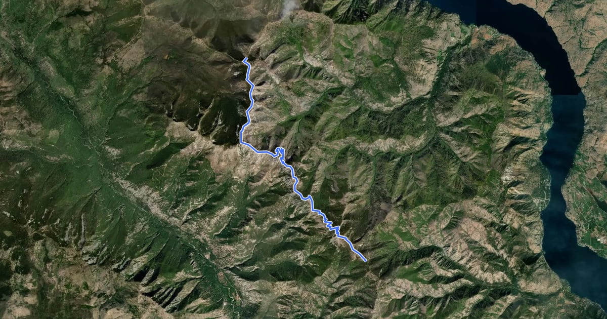 Маршрут Devils Backbone Trail на спутниковом снимке