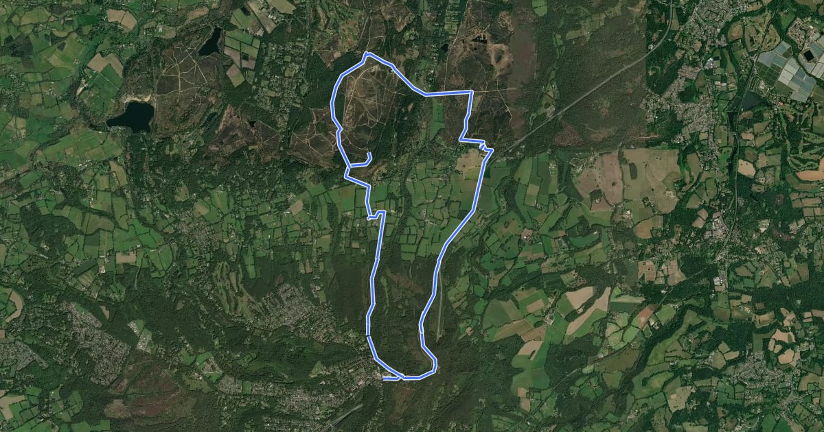 Маршрут Devils PunchBowl Loop на спутниковом снимке