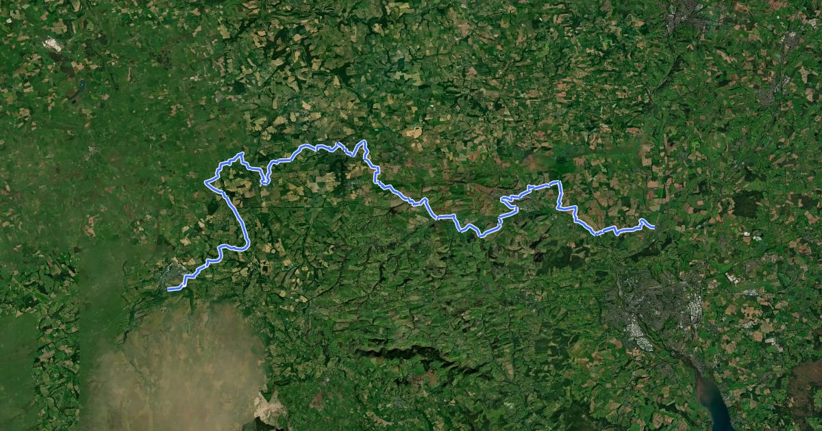 Маршрут Devonshire Heartland Way на спутниковом снимке
