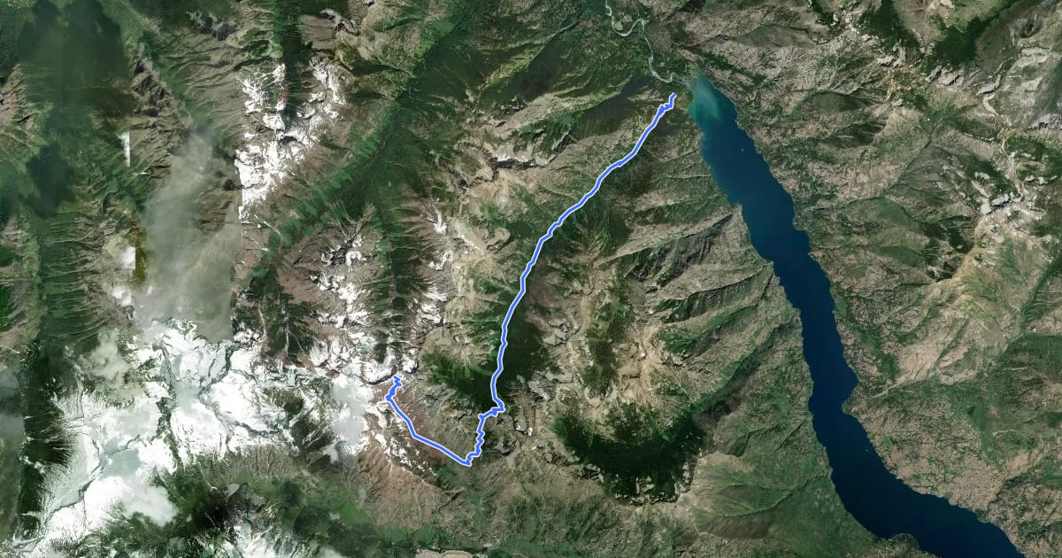 Маршрут Devore Creek Trail на спутниковом снимке