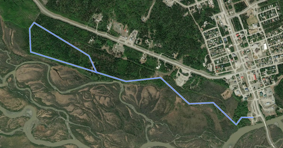 Маршрут Dezedeash River Trail на спутниковом снимке