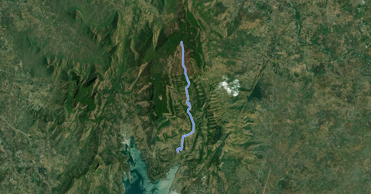 Маршрут Dhangarwada на спутниковом снимке