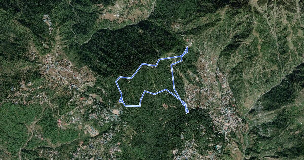 Маршрут Dharamkot Forest Loop на спутниковом снимке