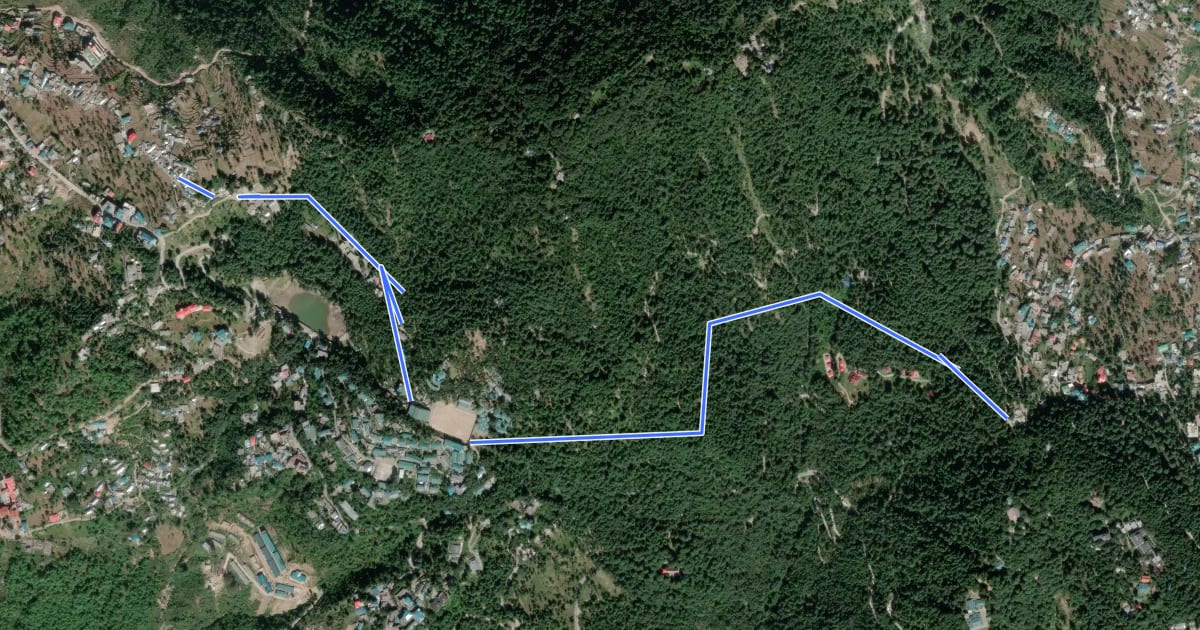 Маршрут Dharamkot - Naddi на спутниковом снимке