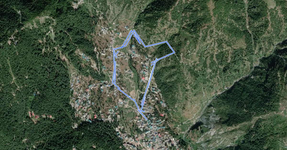 Маршрут Dharamkot Upper Loop на спутниковом снимке